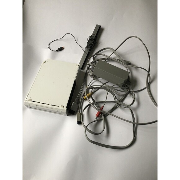 Nintendo Wii Gaming Console, Sensor +Cords White RVL-001(USA) - Picture 1 of 5